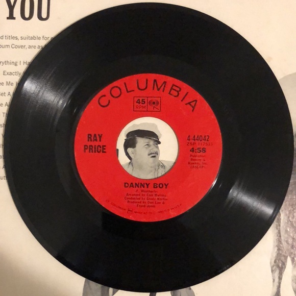Ray Price I Let My Mind Wander Vinyl 45 Record '67 - Picture 2 of 4